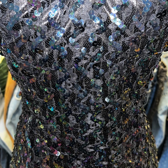 Vintage 90’s Caché Sequin Lace Mini dress - Picture 2 of 5